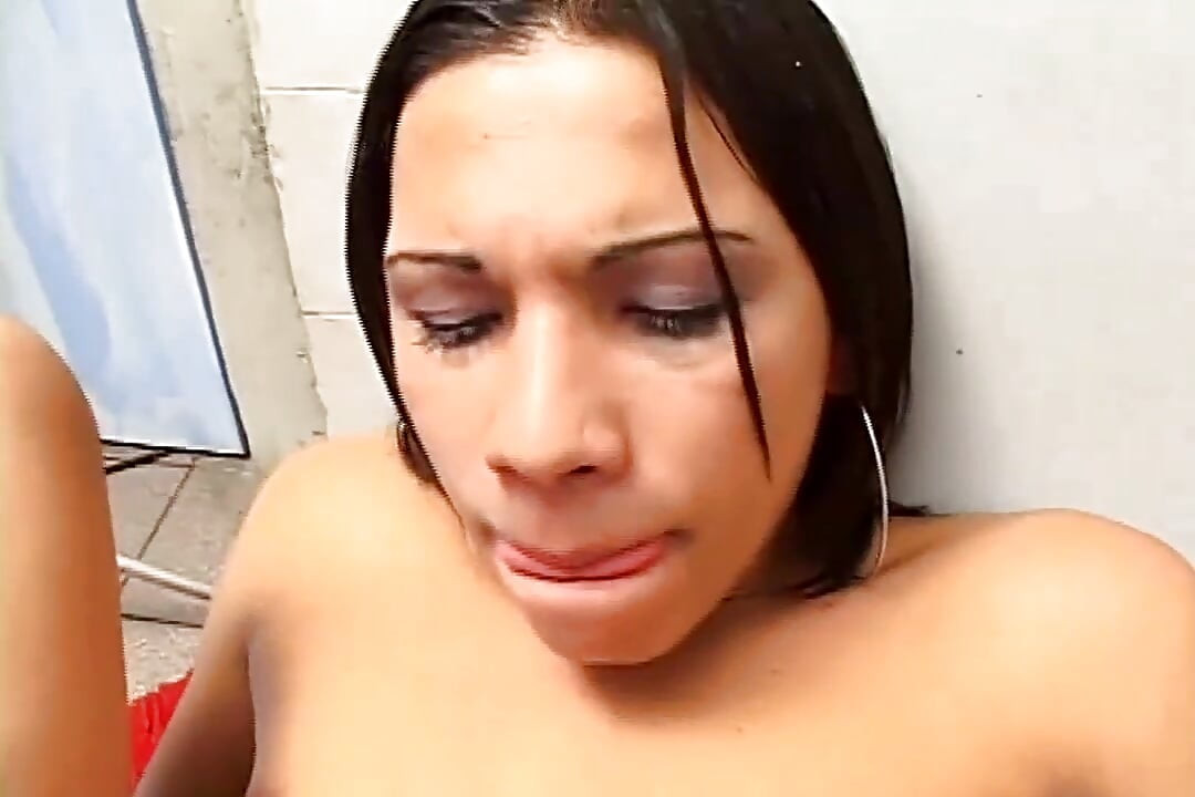 Fantastic Shemale with Small Tits Ass Fucked and Cumshot on Cock While Jerking off