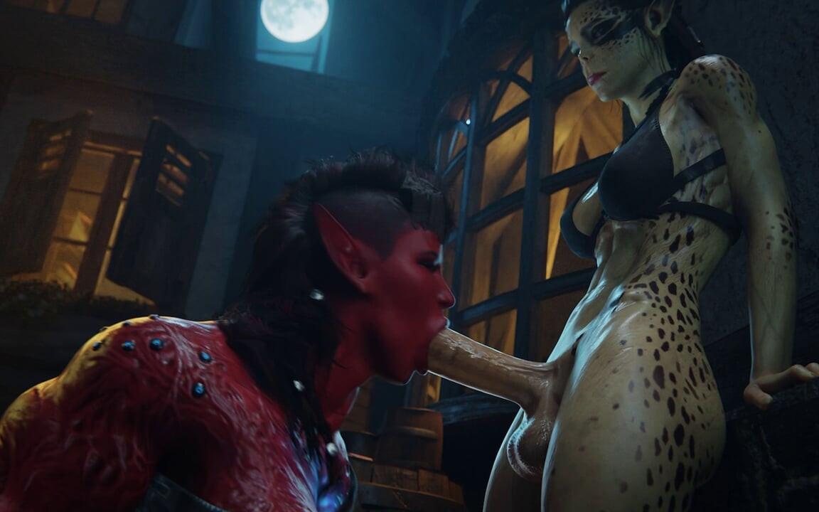 Futanari Lae'zel Deepthroat & Anal Karlach Demon - 3D Baldurs Gate Futa Girls Animation