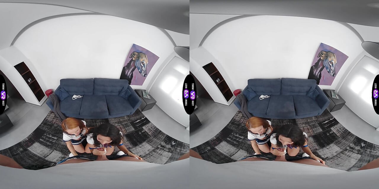 Mini Mitzi Invites Lucianna Luci For Threesome Striptease And Double Blowjob Fun - TmwVRnet