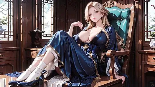 Gadis cantik rambut pirang dengan kain silk! Cewek sange ini lagi asik jalan-jalan sambil berlutut, dan fingertip dadanya di koridor jepang yang basah kuyup