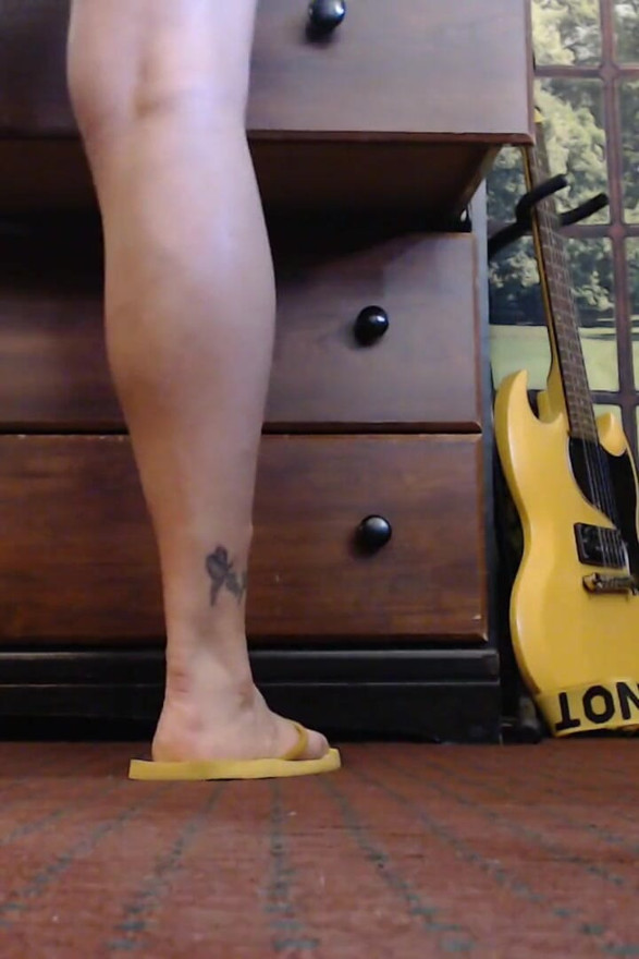 Yellow flip flops