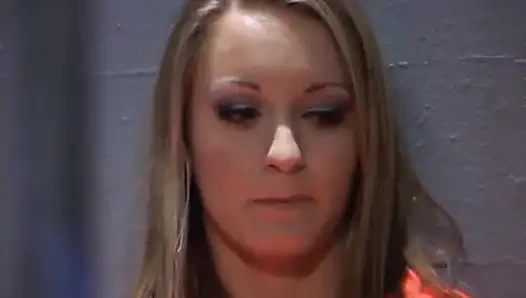 Redhead bitch gets fingered and toyed by a nasty babe in police uniform