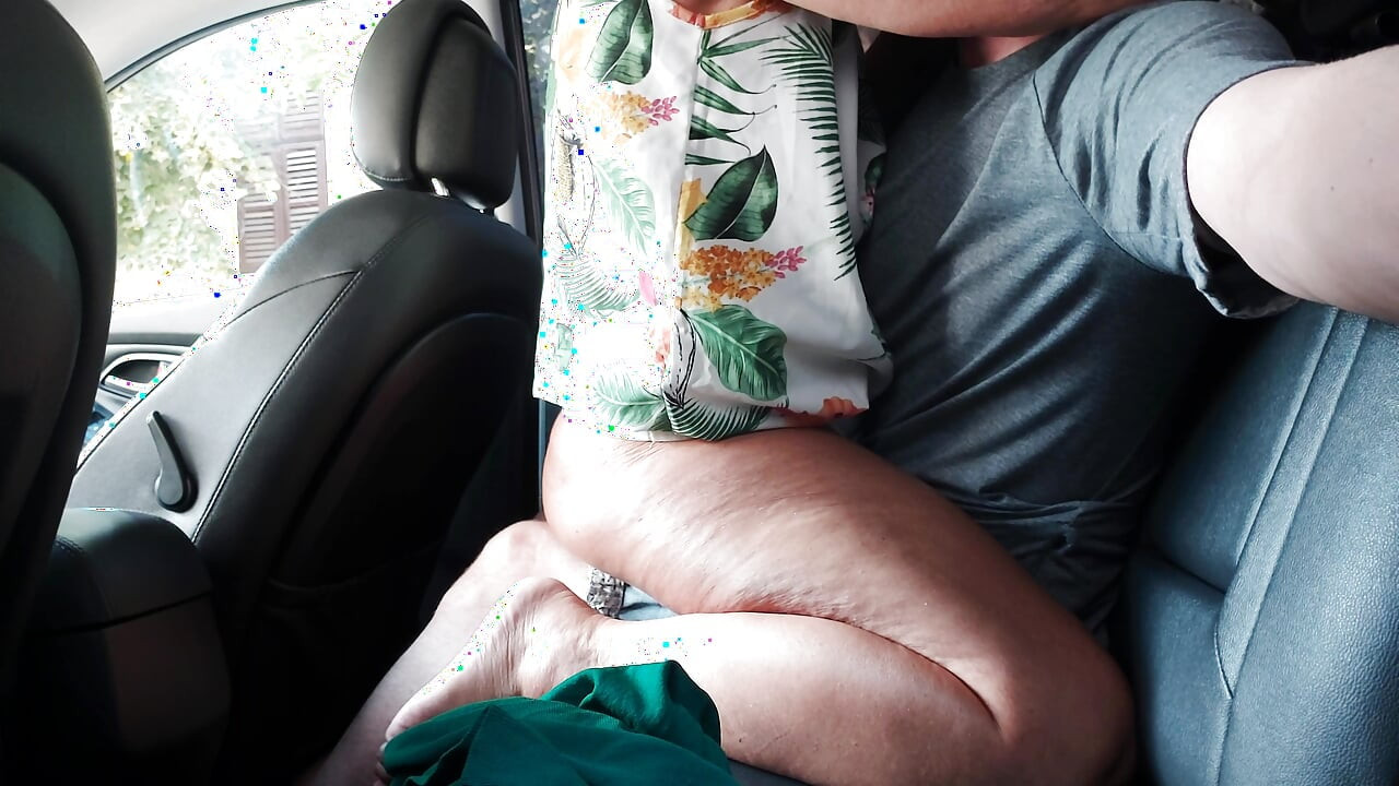 Stepmom rides her stepson in the car in public