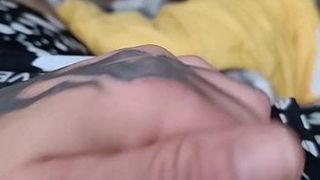 Edging my dripping fat cock