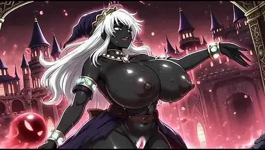 Dark sorcerer girl dance in her castle (Ai animation)