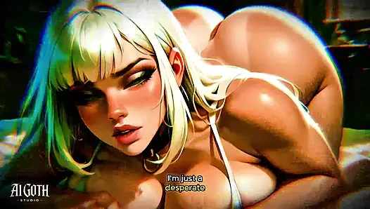 Weiße haare, goth-schlampe: 