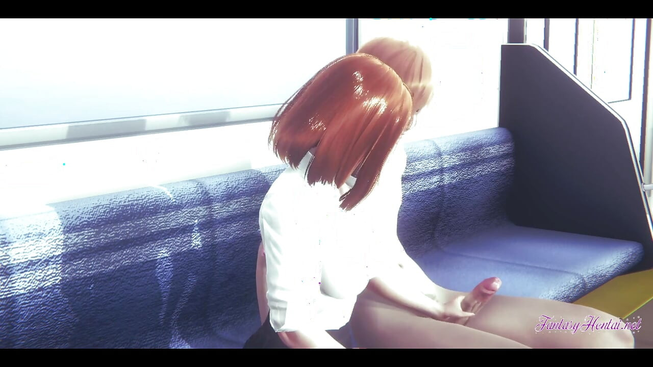 Moja herojska akademija Hentai - Uraraka jak seks sa Momo u trojci u vozu, Drkanje, pušenje, jebanje, creampie... - japanski kao