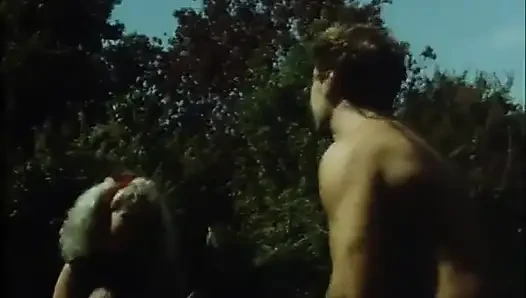 Famous vintage pornstar orgy party in the garden