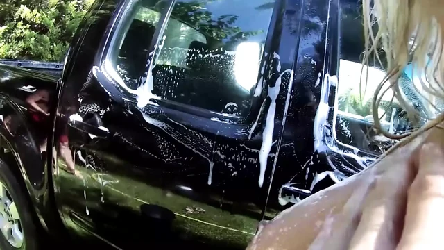 Attractive German babe gets fucked hard after cleaning the car