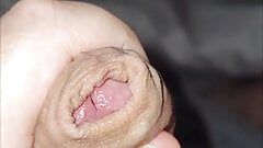 Close up POV of uncut dick and cumshot