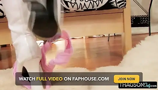 Young Brunette Masturbates Passionately with Toy