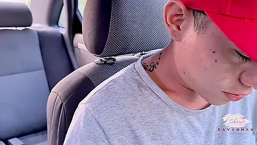 The gorgeous Savannah Watson having sex in a car outdoors with a fan