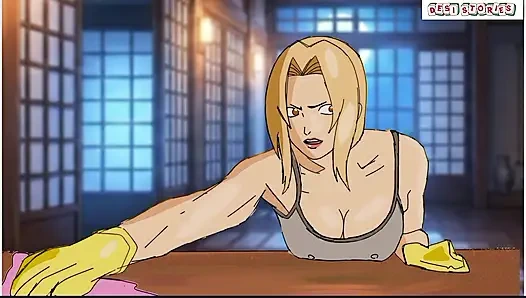 BUSTY BLONDE MILF CHEATS ON HUSBAND WITH YOUNG VISITOR AT NIGHT! Oblivious Writer Husband Cuckold NTR Hentai