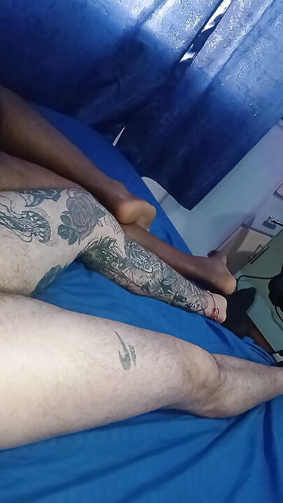 Touching Black Ebony Color Femboy Asks for Cock