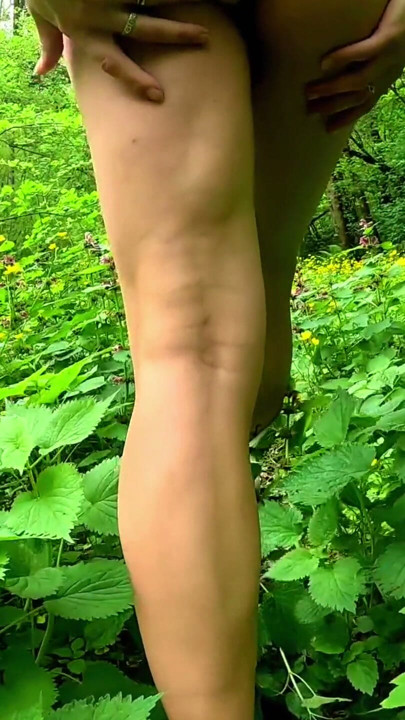 Sexy girl masturbates and touches herself in front of waterfall | Clip 1