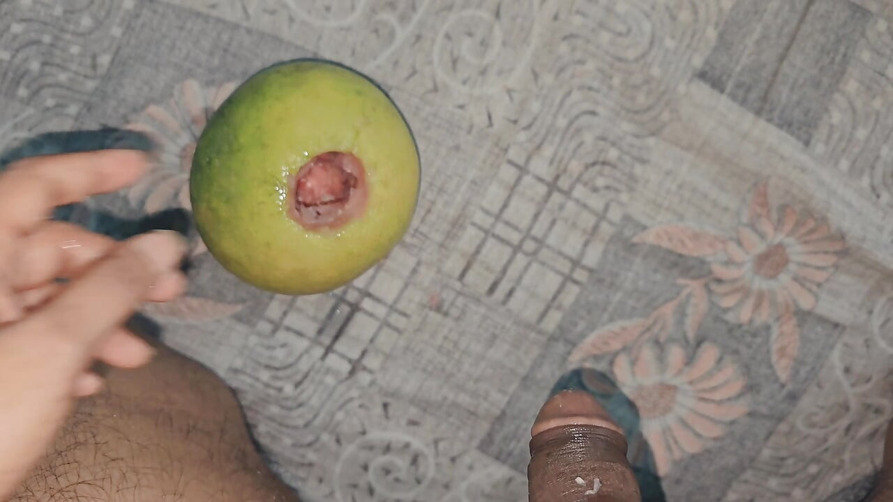 A Horny Fit  Guy Dig a Juicy Melon Badly, Made It's hole lose . Huge  Moaning  Until Cum On It