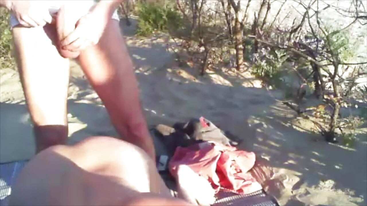 Caught in the dunes ,a risky moment by the sea