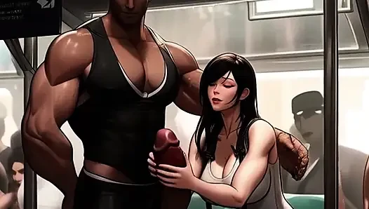 Tifa loves drinking strangers cum on the Midgar train