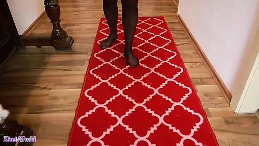 Asmr Nylon Walking on Carpet - Sheer Stockings Feet and Soft Footstep Sounds