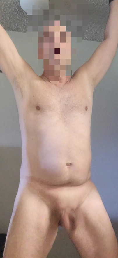 Tied up with hands in restraints and still trying to cum with some hands-free masturbation.