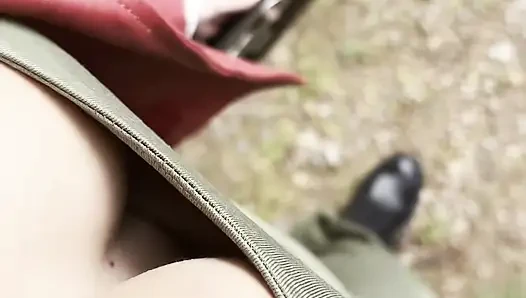 I get fucked by my ex, Polly Gardel porn actress, in show mode in the forest