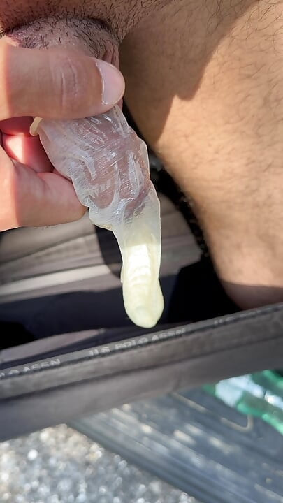 Pissing in a condom on the highway