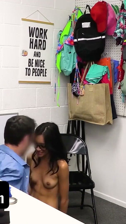 Nefarious Mall Cop Lays Down For A Young Asian Thief By Banging Her Pussy On His Desk - Shoplyfter | Clip 2