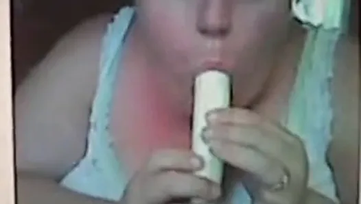 BBW Mandy from Maine playing with banana