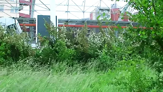 My sexy horny girlfriend likes to have her hot hairy pussy fucked by my big cock outdoors and in public