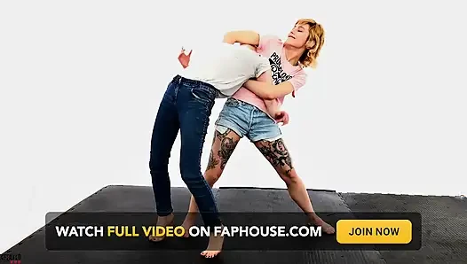 Lilith and Stella - Hot tattooed girl vs sexy blondie fight lesson