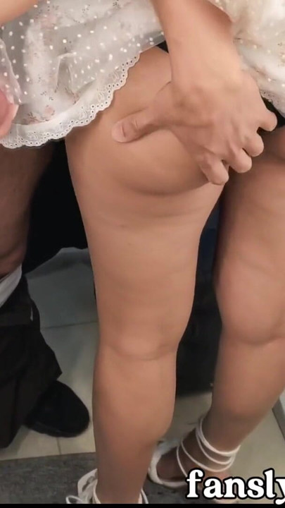 Risky Fitting Room Blowjob & Cumshot on Floor - Almost Caught! | Clip 1
