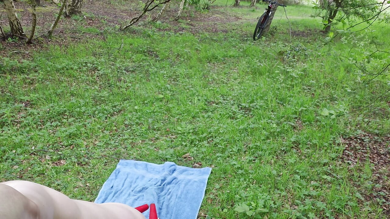 crossdresser outside enjoying her self
