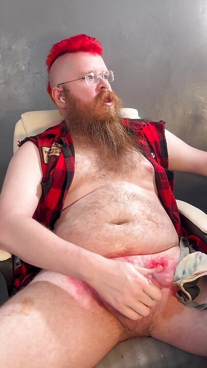 Looking at porn and enjoying a good long jerk