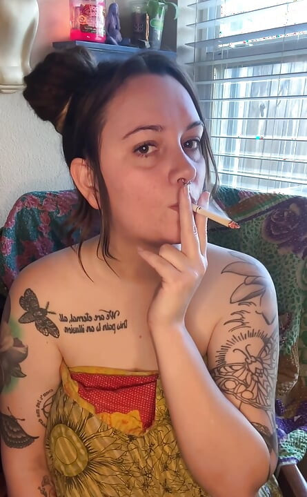 Chubby Smoker Masturbating