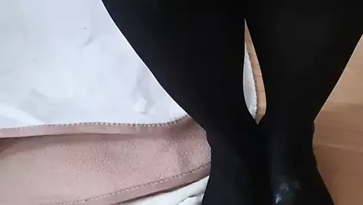 Naylon çorapla boşalma