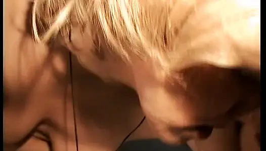 Nasty German sluts with wigs sharing big dildos in hot lez orgy