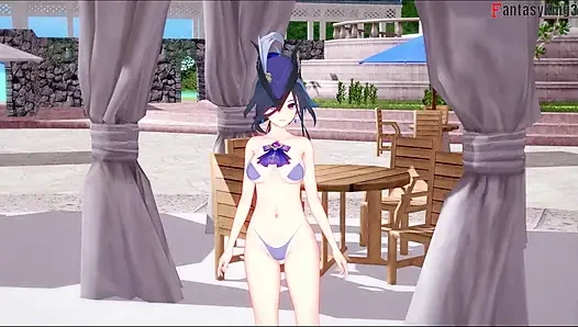 Clorinde bikinili oral seks - Genshin Impact