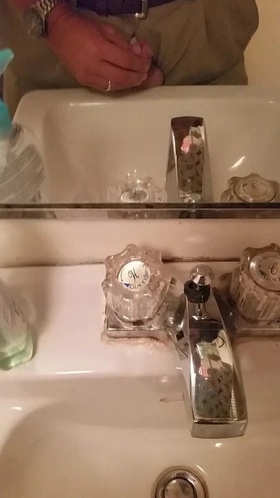 Cumming in public restroom