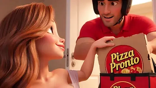 Pizza teslimatı tutkulu kask-arzu ve bağlantı gecesine yol açıyor (yapay zeka oluşturuldu)
