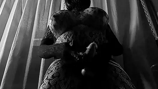 Rikki Ocean Cumming in a Sexy Black Bodysuit