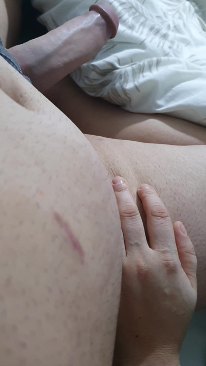 Step mom hand on step son leg while he has a big erection | Clip 1