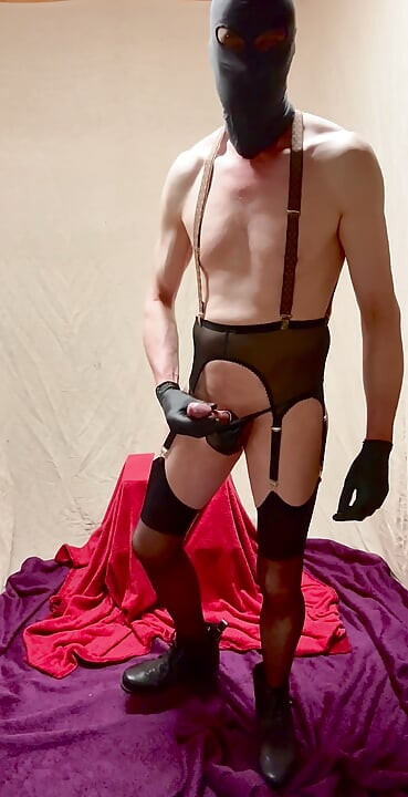 Silk Stockings And Garter Belt With Chest Braces