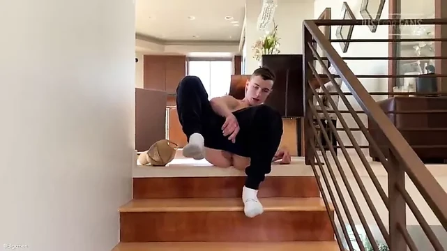 Daddy Fucks   Boy Bareback on the Stairs