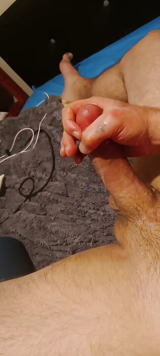 Came so good I didn't want to stop and almost doubled up stroking lubricated ejaculating cock ejaculating and orgasming
