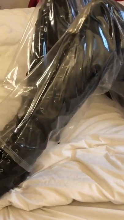 Thrilling moment from "Transparent PVC Plastic Fetish Masturbation"