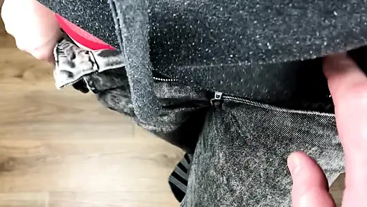 Husband Fills My Red Panties with His Warm Cum and I Will Go to Work in These Panties. My Fetish.