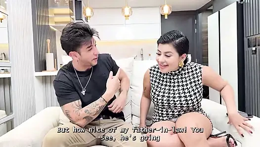 Hot Latina with big tits rides a big dick with her tight pussy