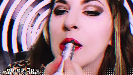 Plexiglass küsst lippenstift-fetisch Asmr