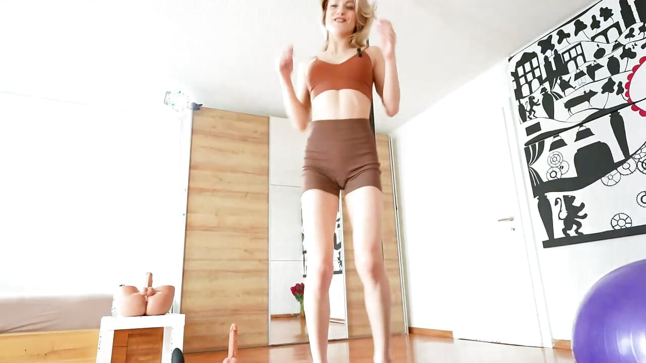 Erótico treino provocação de buceta em livestream