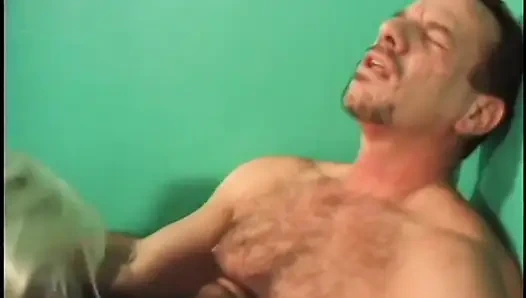 Slutty mature  gets large cock to suck while fingering her pussy